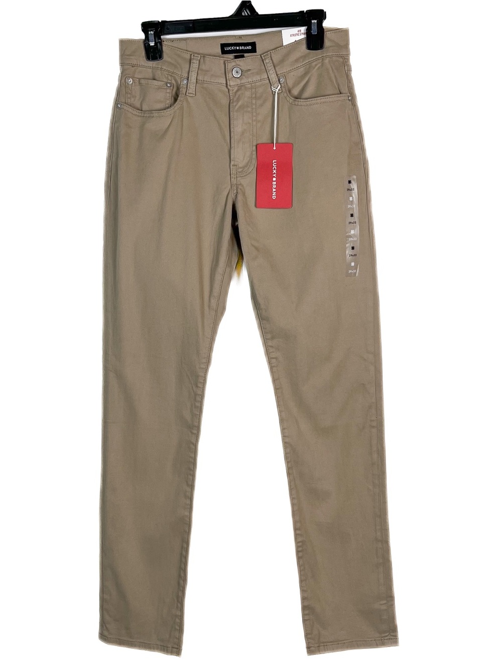 Lucky Brand 410 Athletic Straight Mens 29x32 Tan Khaki Advanced Stretch Pants